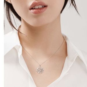 18” Tiffany & Co Paloma Picasso 925 Sterling Silver Olive Leaf Pendant necklace